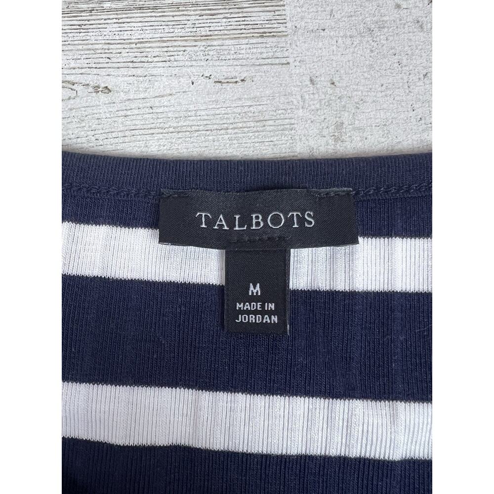 Talbots Navy White Stripe Button Front Cardigan S… - image 4